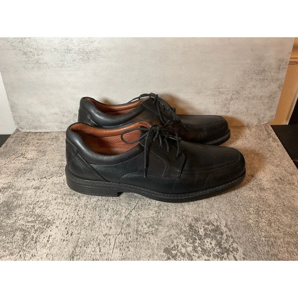 Johnston & Murphy Mens 10.5 M XC Flex Raleigh Leather Oxfords Dress Black